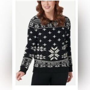 BAREFOOT DREAMS COZYCHIC SNOWFLAKE ❄️ SWEATER SIZE LARGE